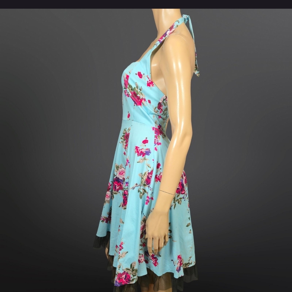 Y2K retro Betsey inspired cotton halter dress, size M - Picture 5 of 9